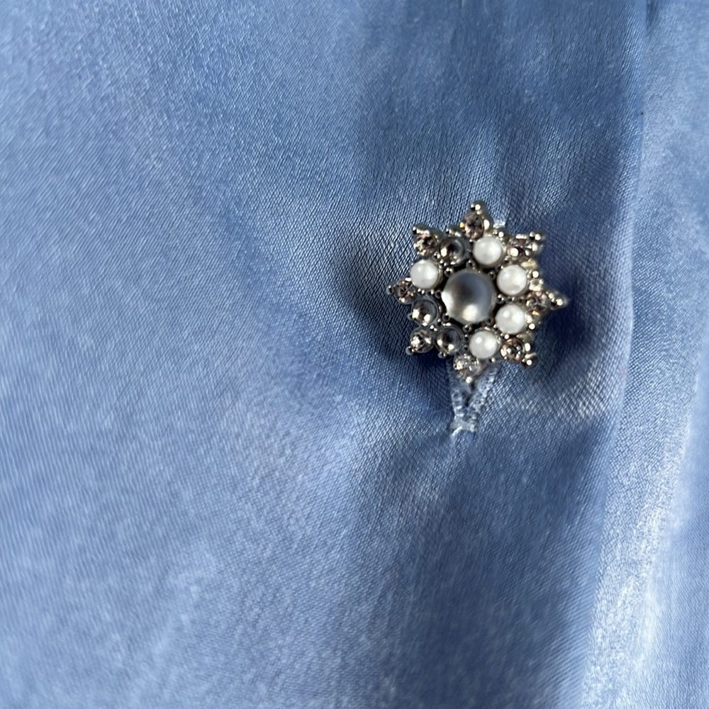 Zara Blouse with Crystal/Pearl embellishments large MN119 - Picture 5 of 6